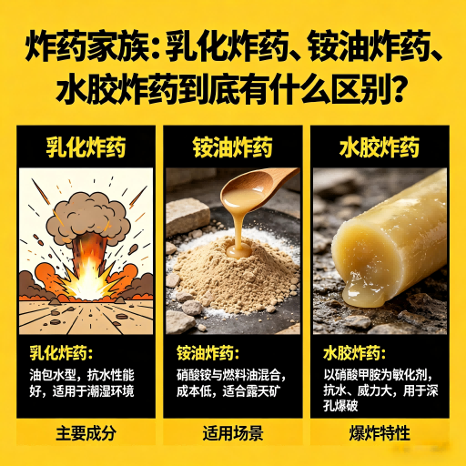 桦川炸药家族：乳化炸药、铵油炸药、水胶炸药到底有什么区别？
